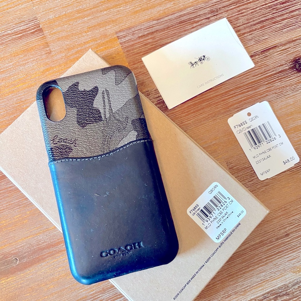 Leather Coach iPhone X case